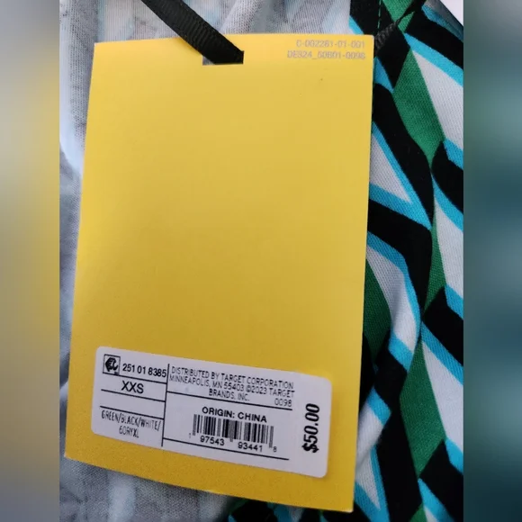 Long Sleeve Midi Arrow Geo Green Wrap Dress Diane von Furstenberg - Picture 15 of 16